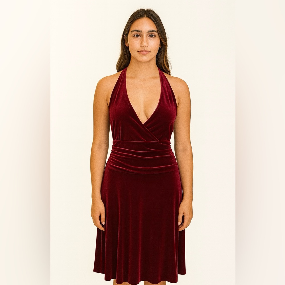 Dress Barn Maroon Velvet Dress
